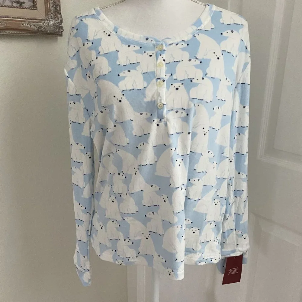Target Polar Bear Soft Holiday Matching Family Pajama Set Wondershop™ Blue XL - Picture 5 of 7